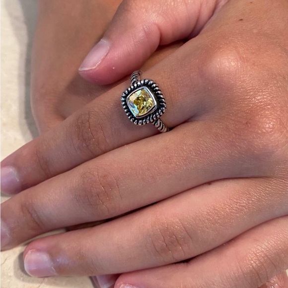 .925 Sterling Silver Yellow Cz Ring - Picture 2 of 15